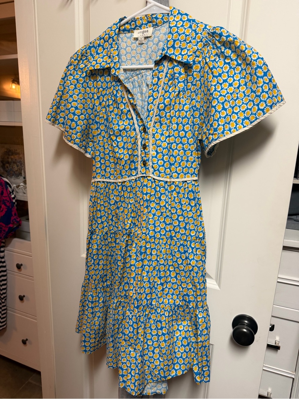 Umgee Blue & Yellow Daisy Mini Dress